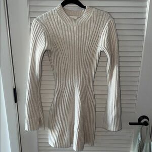 H&M Cream Ribbed Crew Neck Sweater